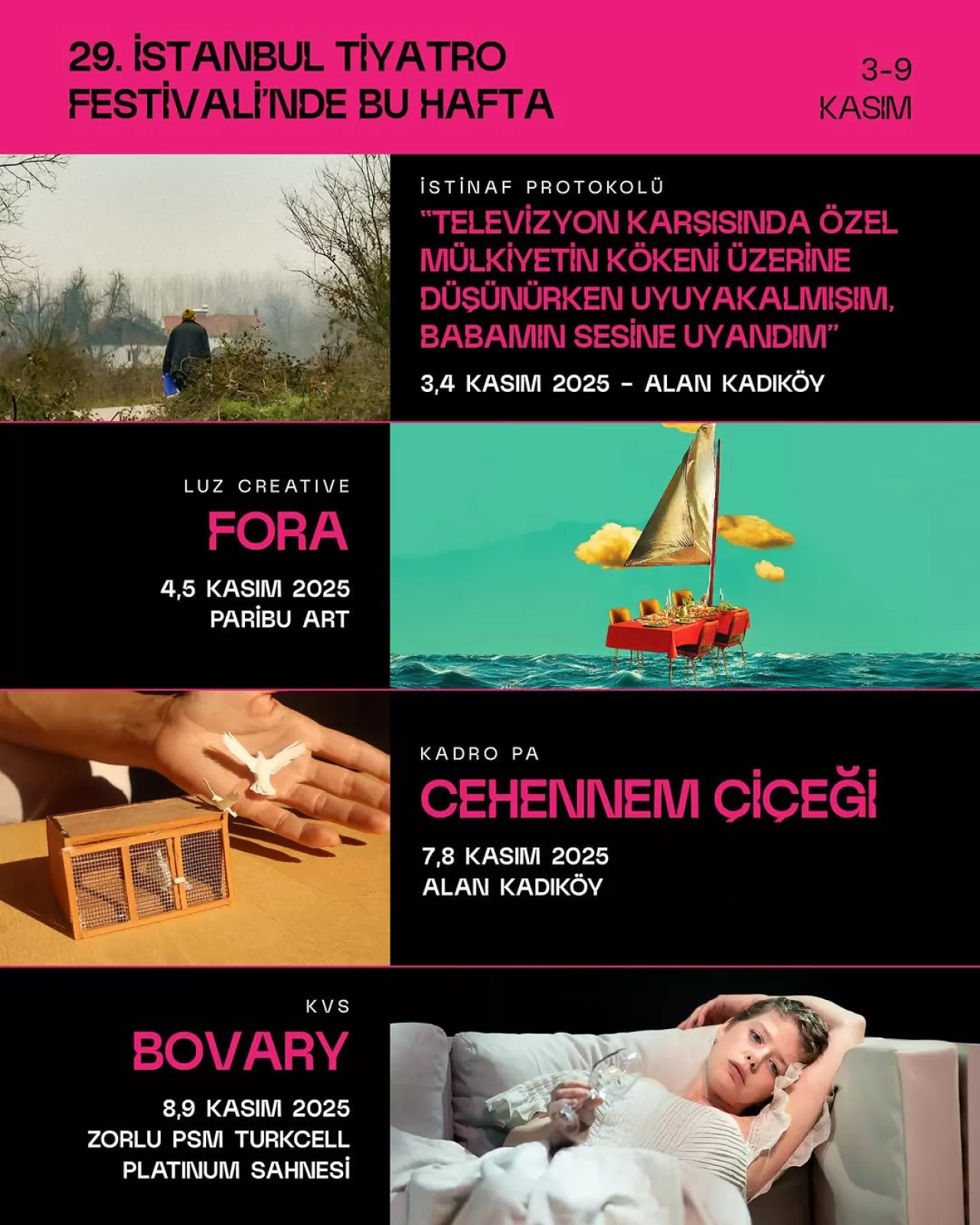 29. İstanbul Tiyatro Festivali Üçüncü Haftasında Seyirciyle Buluşmaya Devam Ediyor