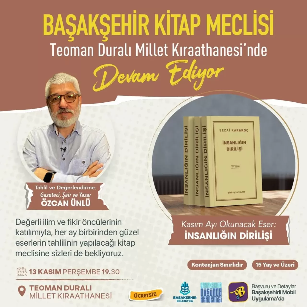 Başakşehir Kitap Meclisi'nde Kasım Ayının Eseri: 