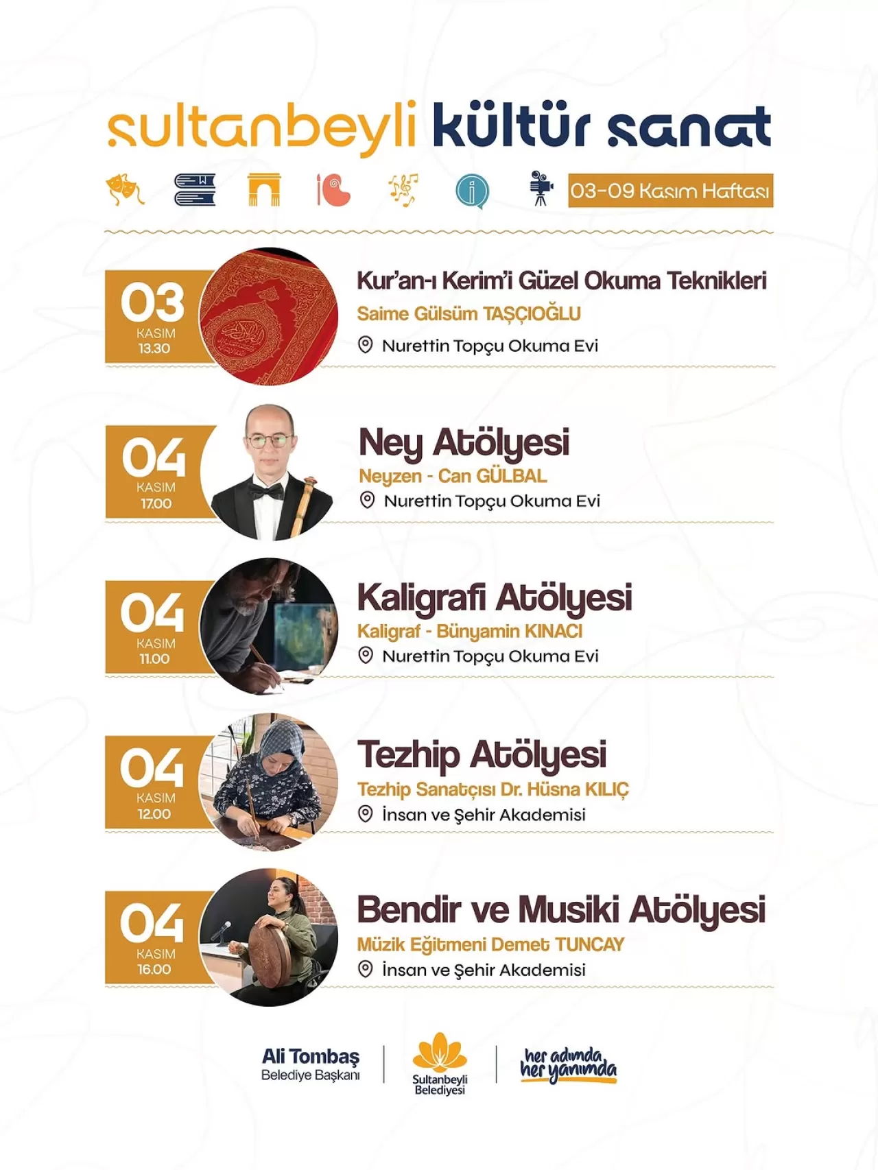 Sultanbeyli Belediyesi Kültür İşleri Müdürlüğü Haftalık Etkinliklerini Duyurdu