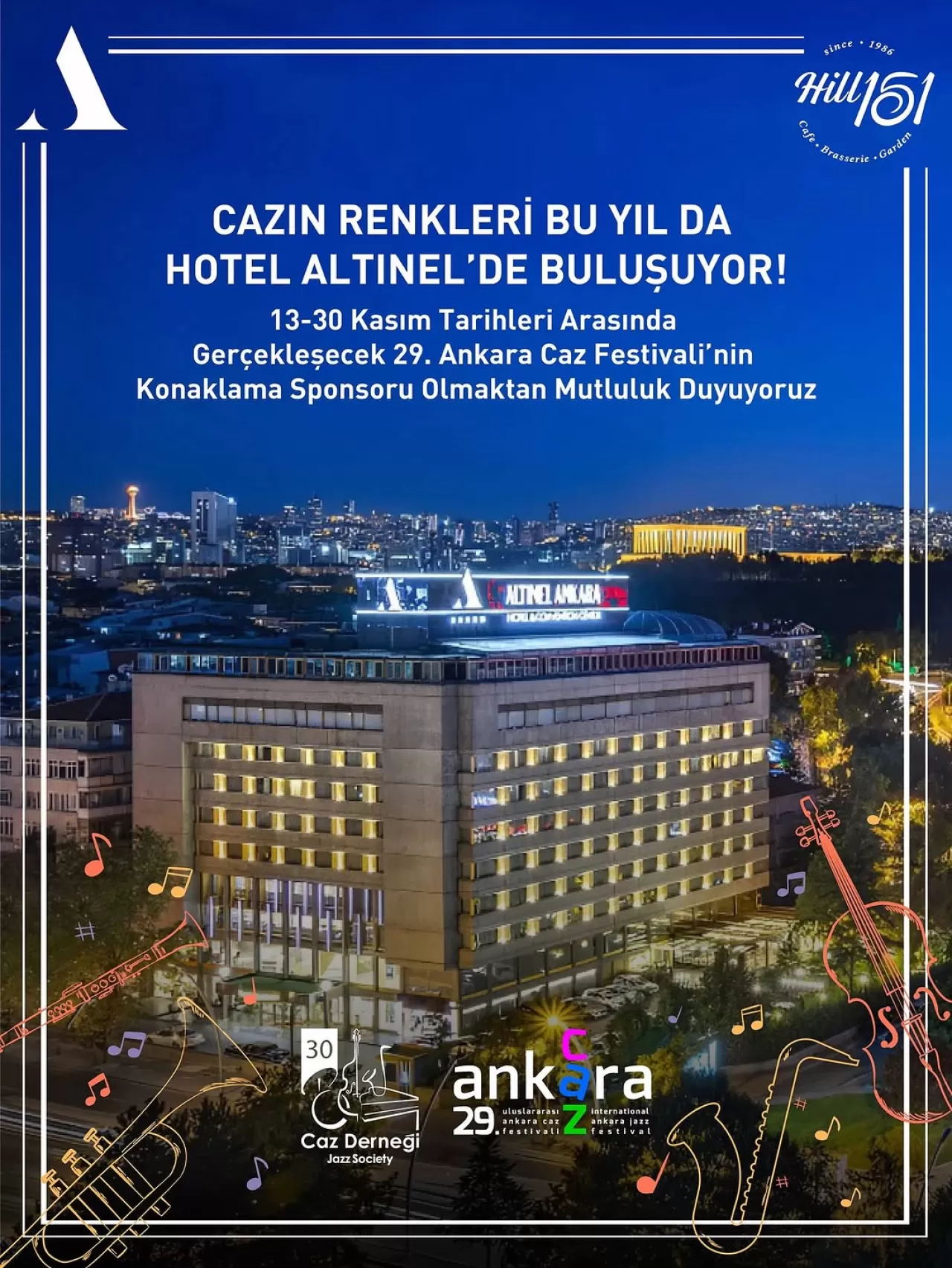 29. Ankara Caz Festivali'nin Konaklama Sponsoru Hotel Altınel Oldu