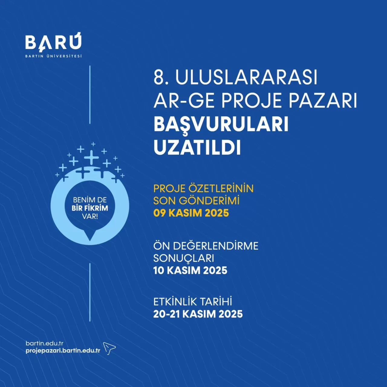 Bartın Üniversitesi'nde Uluslararası Araştırma Proje Pazarı İçin Başvuru Süresi Uzatıldı