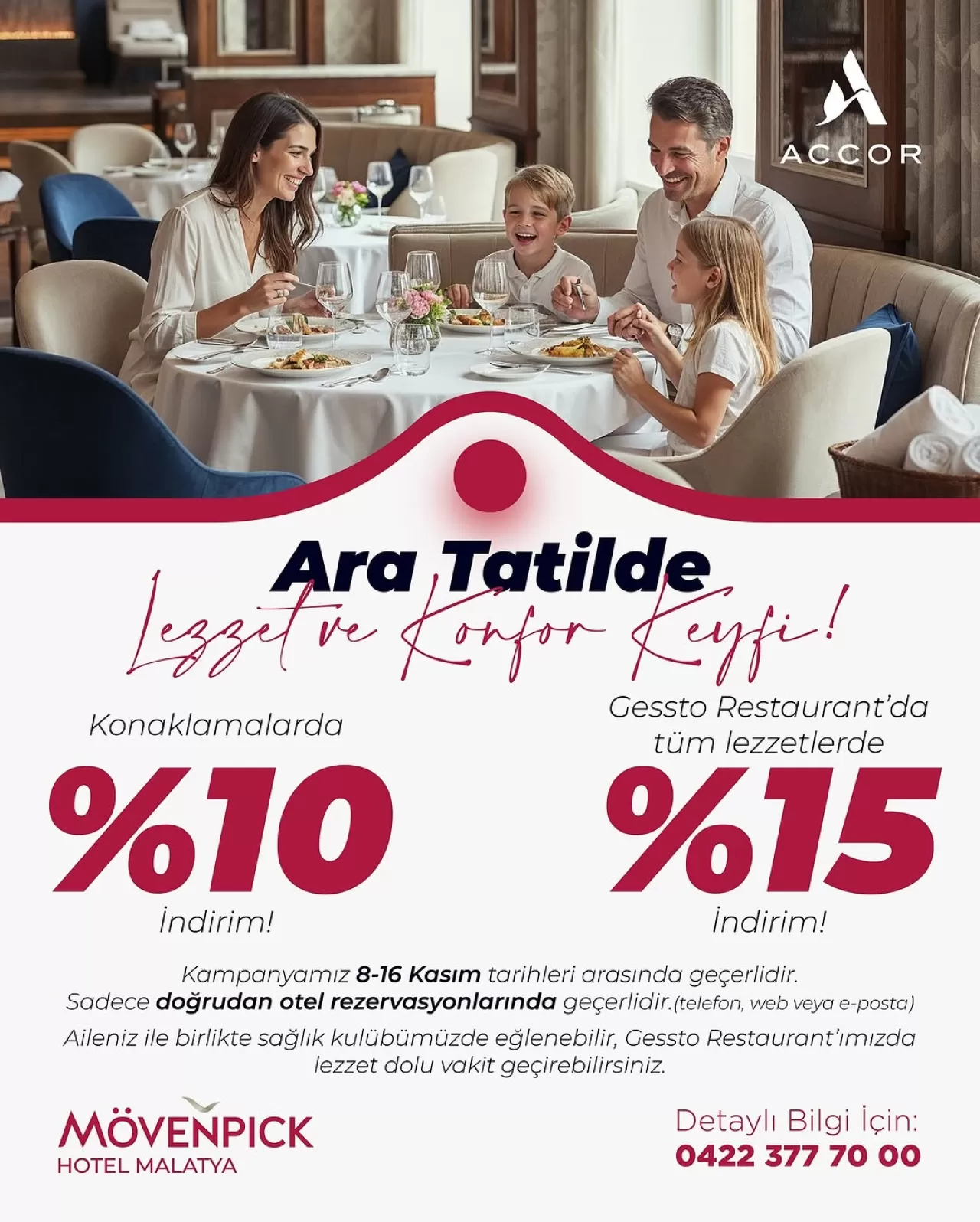 Mövenpick Hotel Malatya, Ara Tatil İçin Özel Kampanya Başlattı