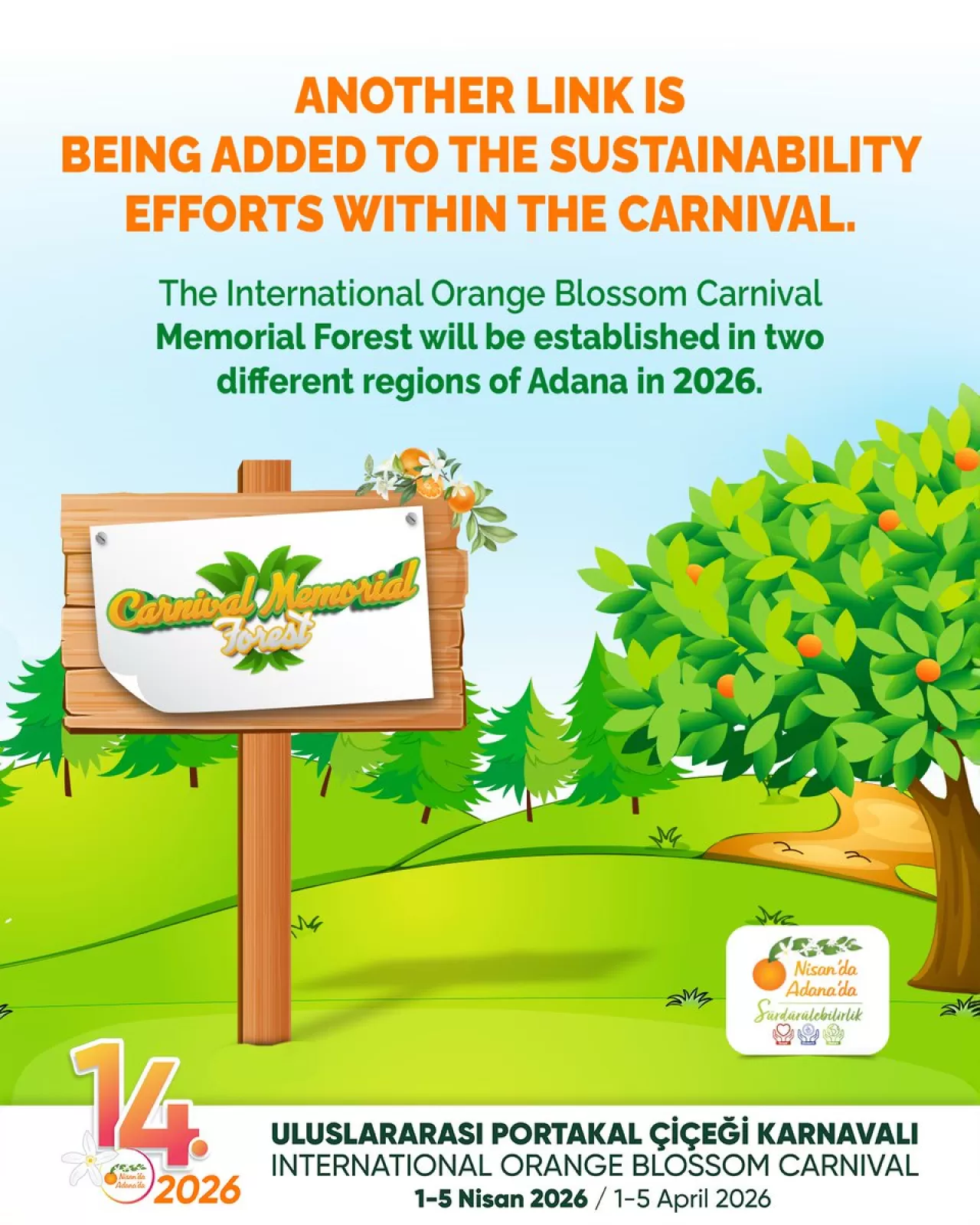 Adana Uluslararası Portakal Çiçeği Karnavalı, 2026'da Anı Ormanları Kuracak