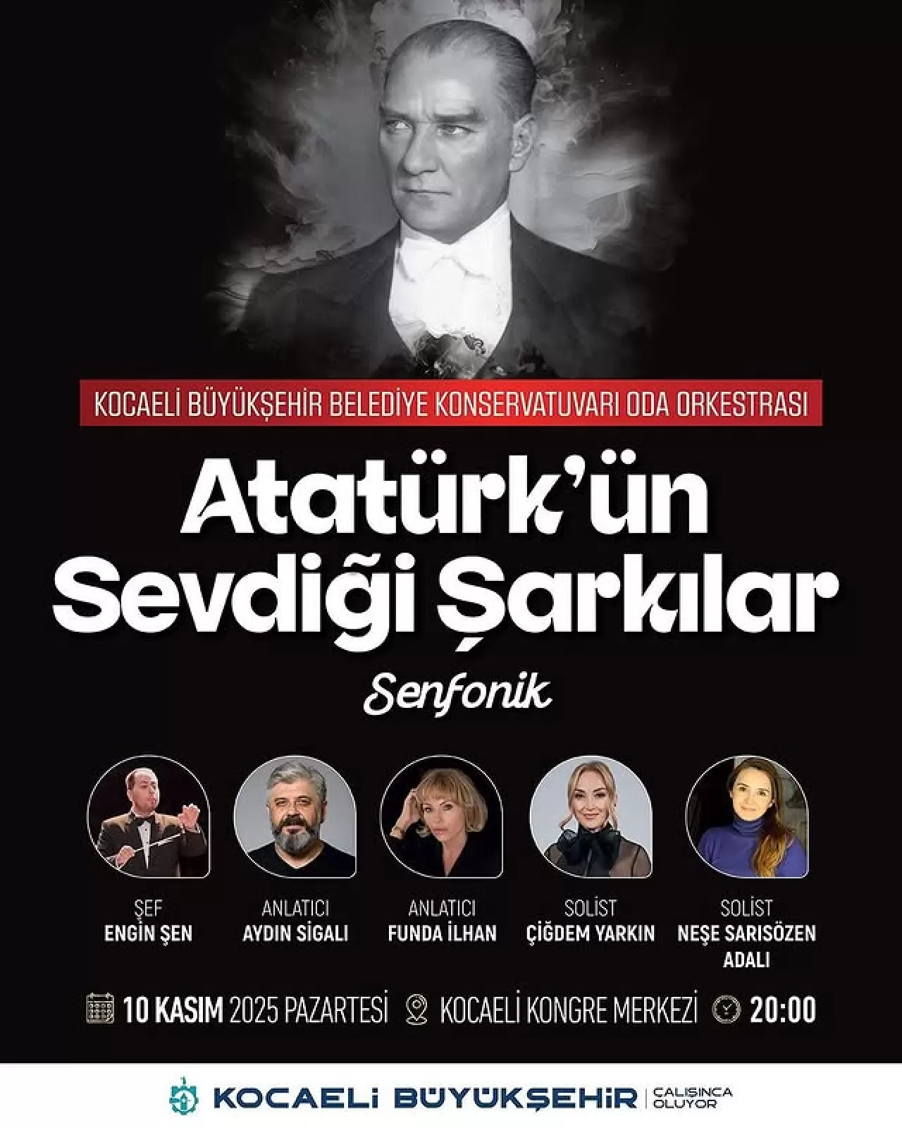 Kocaeli'de 10 Kasım'da Atatürk'ün Sevdiği Şarkılar Senfonik Konserle Seslenecek