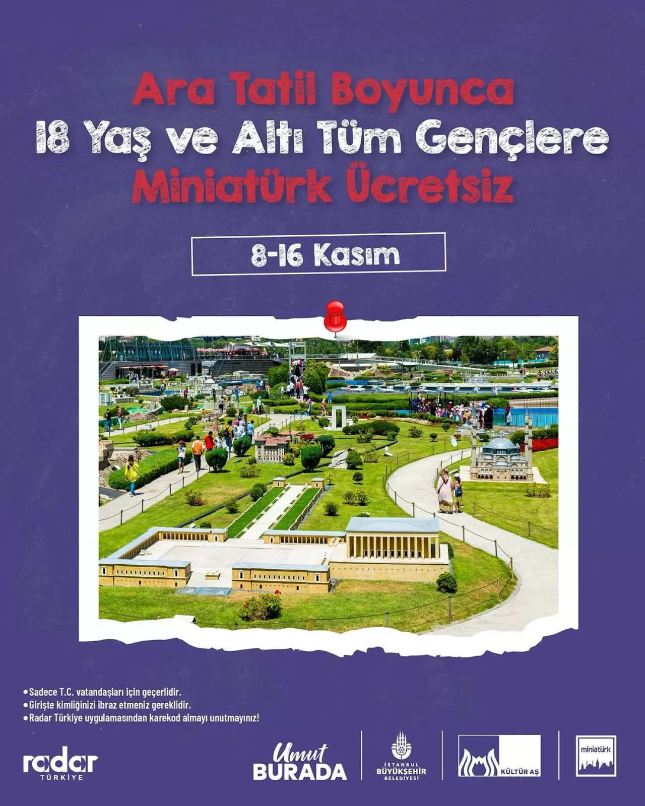 18 Yaş Altı Gençlere Miniatürk'te Ücretsiz Giriş İmkanı