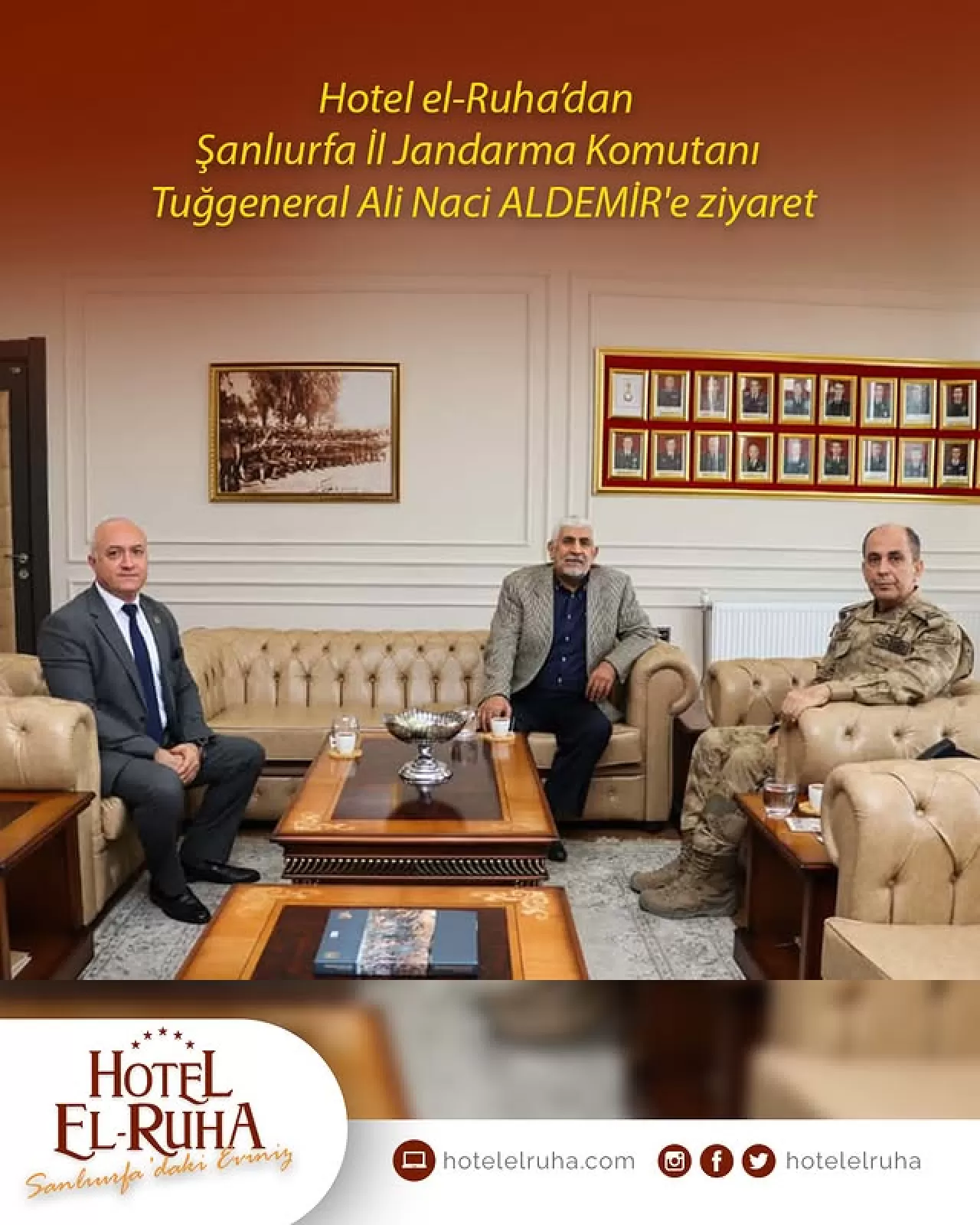 Hotel El Ruha Yönetimi, Şanlıurfa İl Jandarma Komutanlığı'na Ziyarette Bulundu