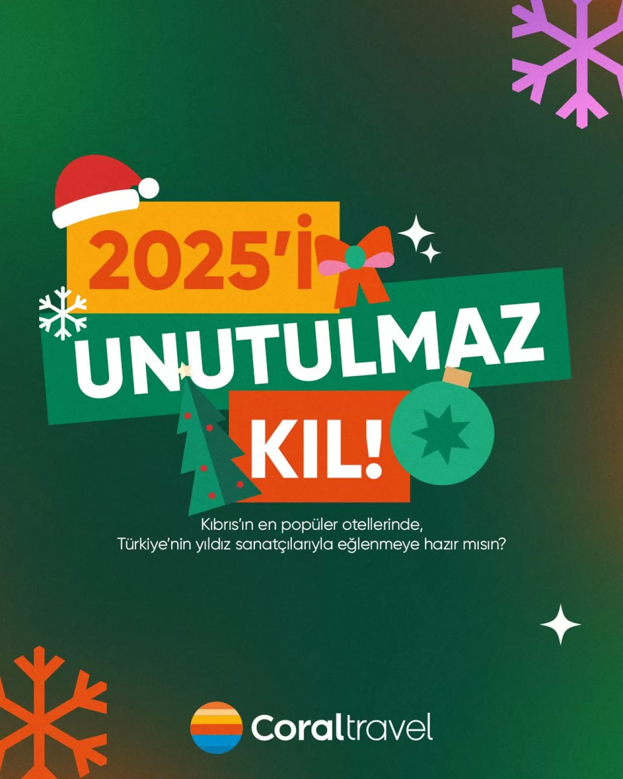 Coral Tatil, 2026 Yılbaşı Kutlamaları için Kıbrıs'ta Sanatçılı Programını Duyurdu