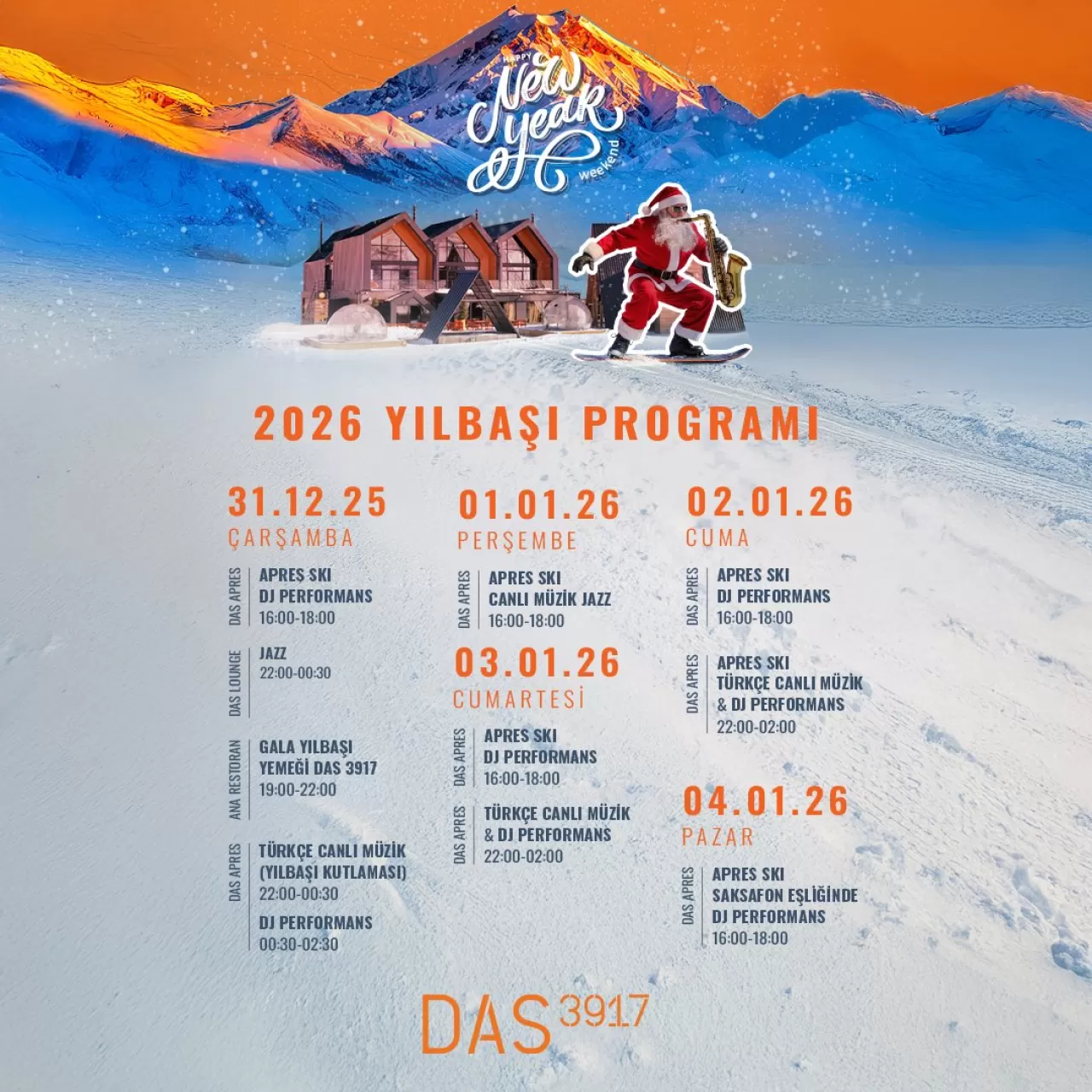 Erciyes'te Yılbaşı Etkinlikleri: Çocuklar ve Gençler İçin Eğlence Programı Hazır