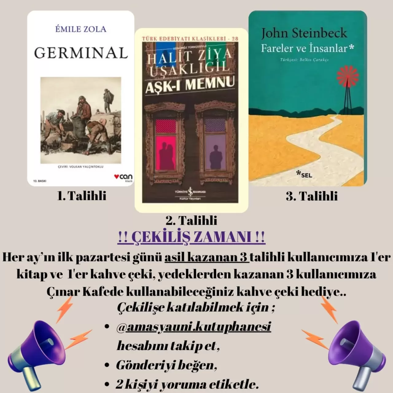 Amasya Üniversitesi Kütüphanesi'nden Öğrencilere Kitap ve Kahve Çekilişi