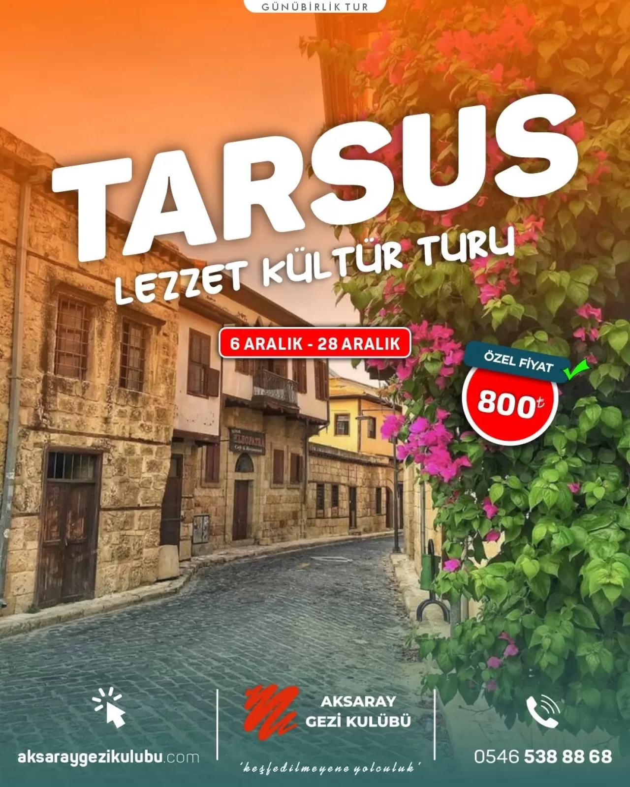 Aksaray'dan Tarsus'a Kültür ve Lezzet Turu Düzenleniyor