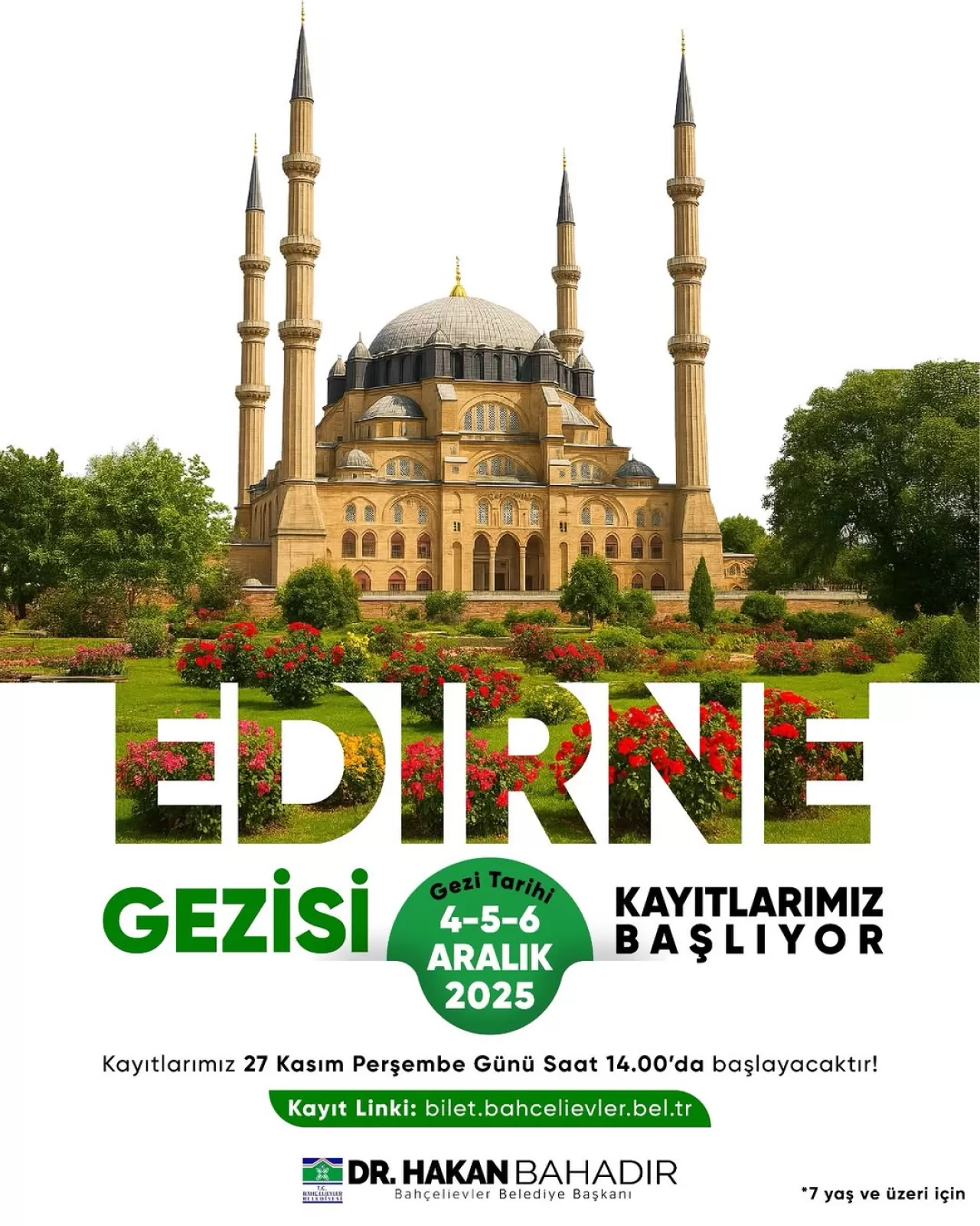 Bahçelievler Belediyesi, Vatandaşları Tarihi ve Kültürel Bir Edirne Gezisine Davet Ediyor