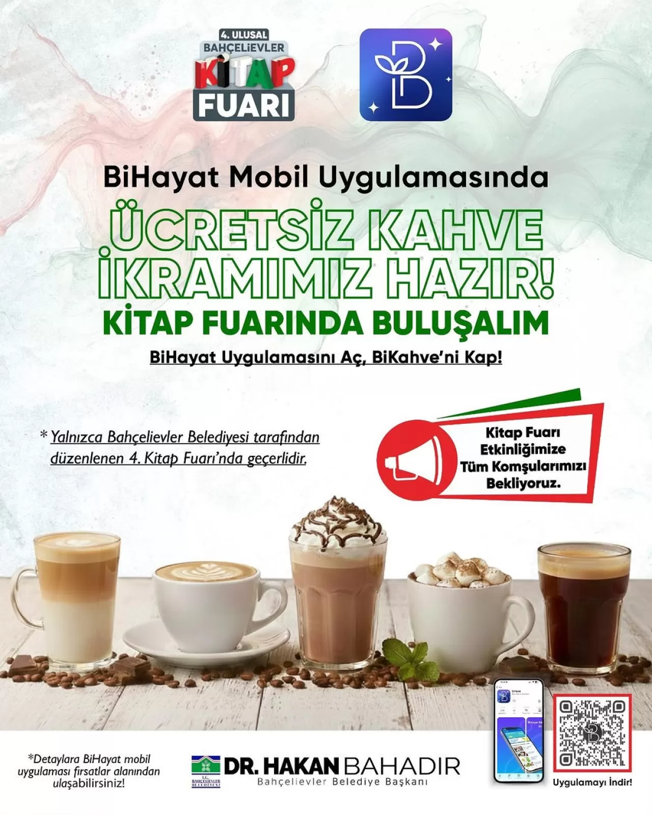 Bahçelievler'de Kitap Fuarı Ziyaretçilerine Ücretsiz Kahve İkramı