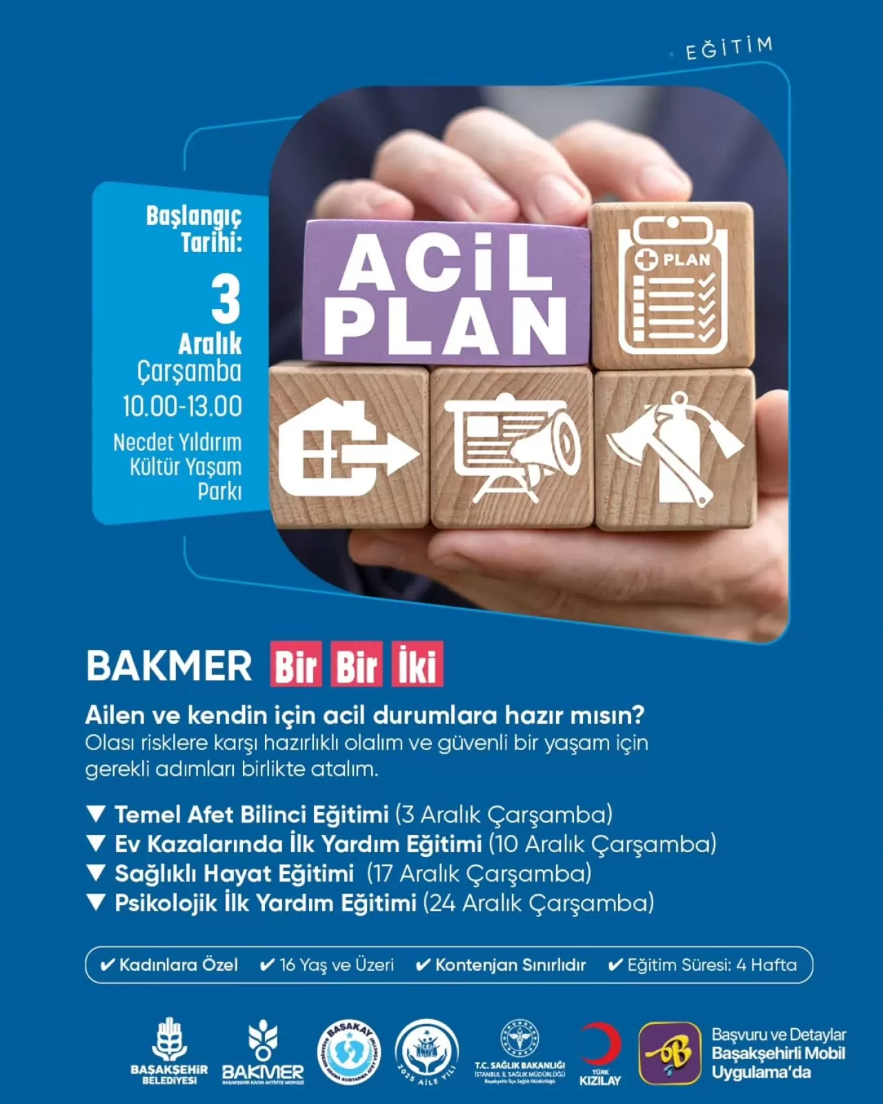 Başakşehir'de Afet ve Acil Durum Eğitim Programı Başlıyor