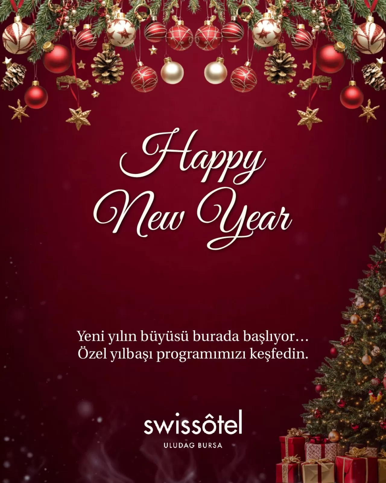 Swissôtel Uludağ Bursa'da 2026'ya Özel Dopdolu Yılbaşı Programı