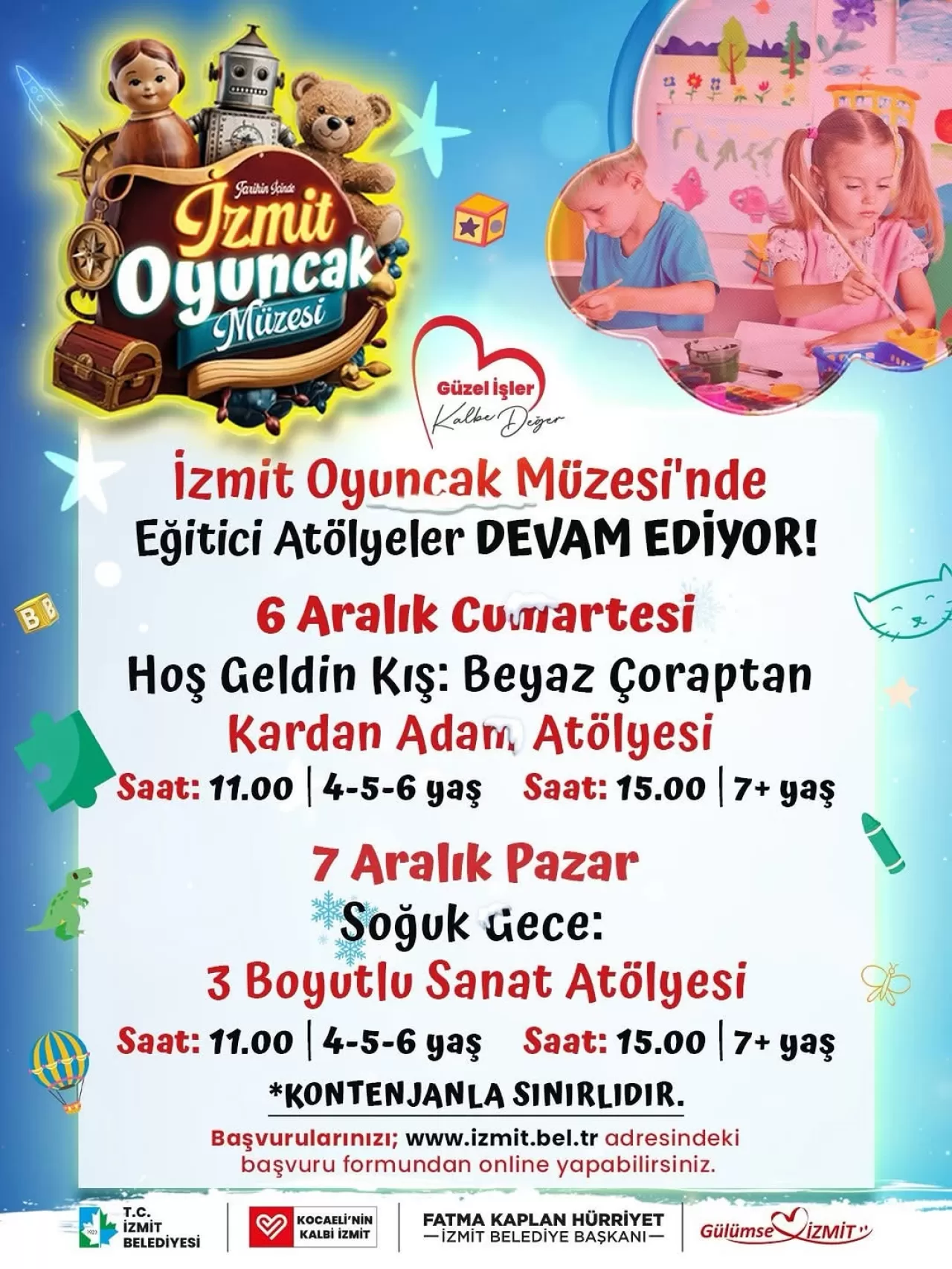 İzmit Oyuncak Müzesi'nde Hafta Sonu Çocuk Atölyeleri