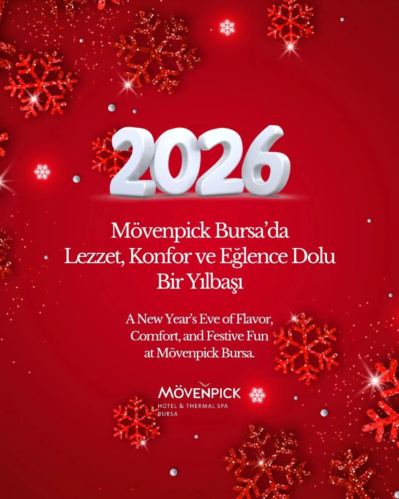 Mövenpick Bursa'da Yılbaşı Gecesi Programı Açıklandı