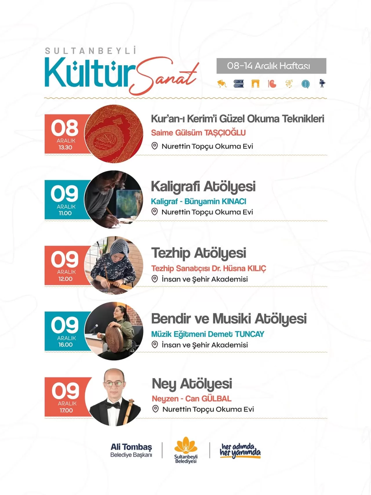 Sultanbeyli Belediyesi Kültür İşleri Müdürlüğü Haftalık Etkinlik Takvimini Açıkladı