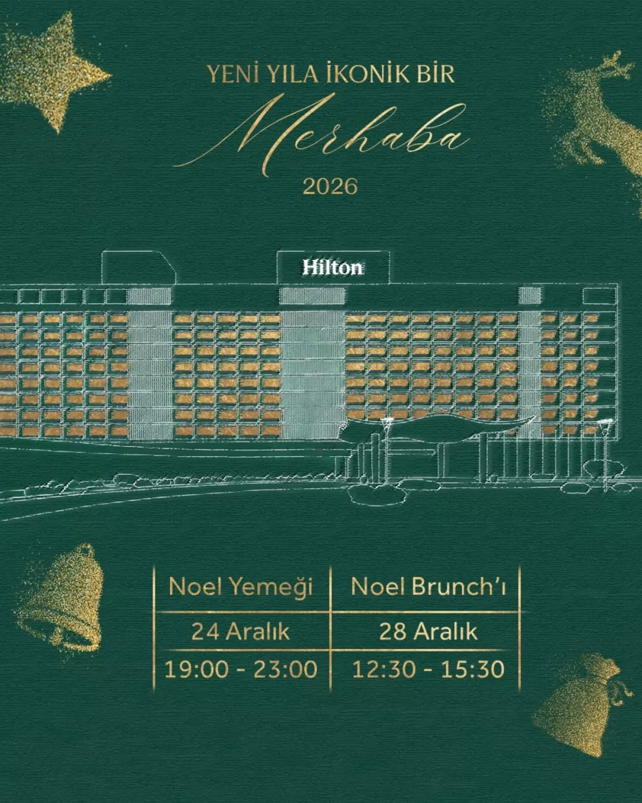 Hilton İstanbul Bosphorus'ta Noel Yemeği ve Brunch