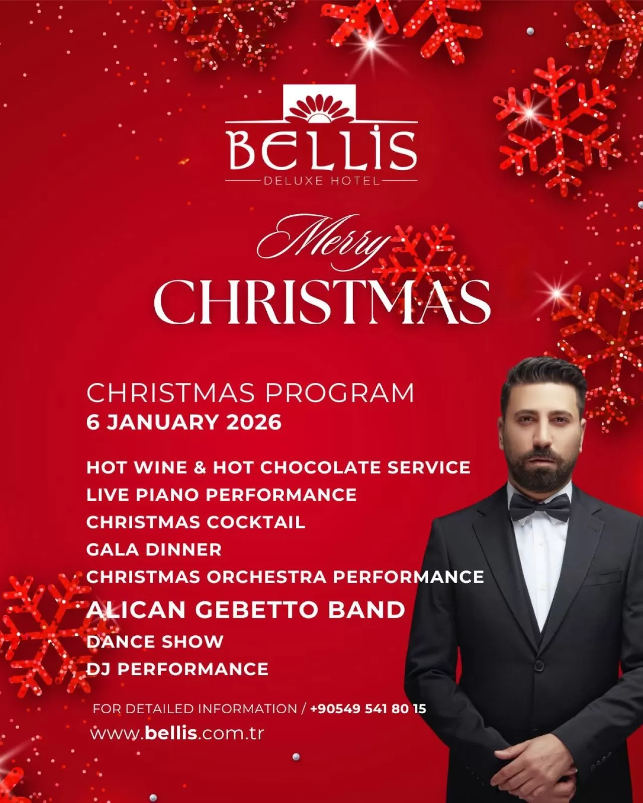 Bellis Deluxe Hotel'de 6 Ocak'ta Noel Kutlaması Düzenlenecek