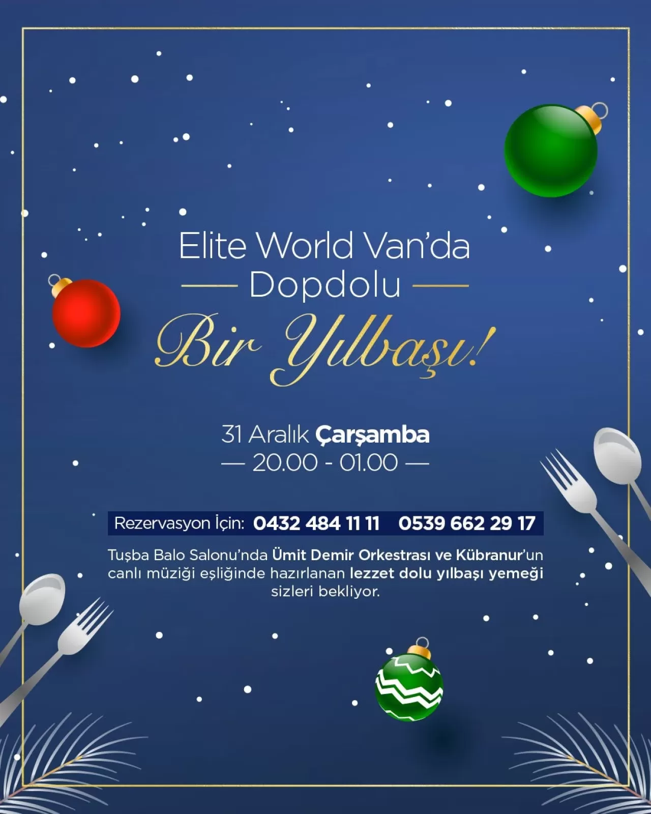 Elite World Van'da Yılbaşı Gecesi: Canlı Müzik ve Zengin Menü