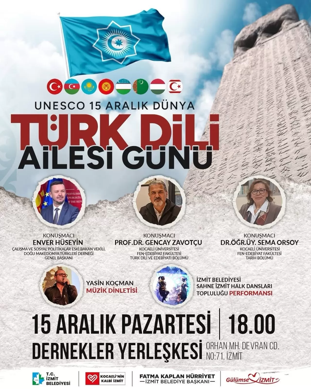 İzmit'te Dünya Türk Dili Ailesi Günü Kutlanacak