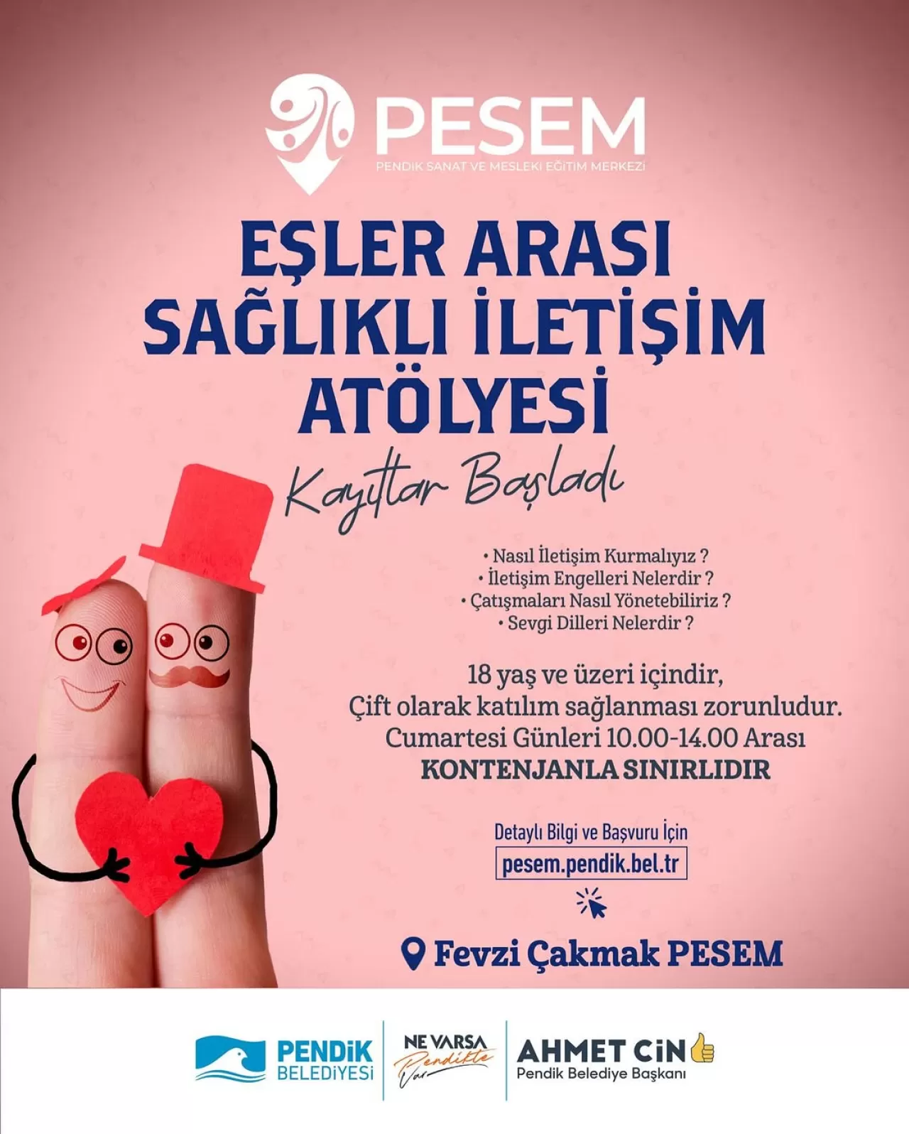 Pendik'te Eşlere Yönelik Sağlıklı İletişim Atölyesi Başlıyor
