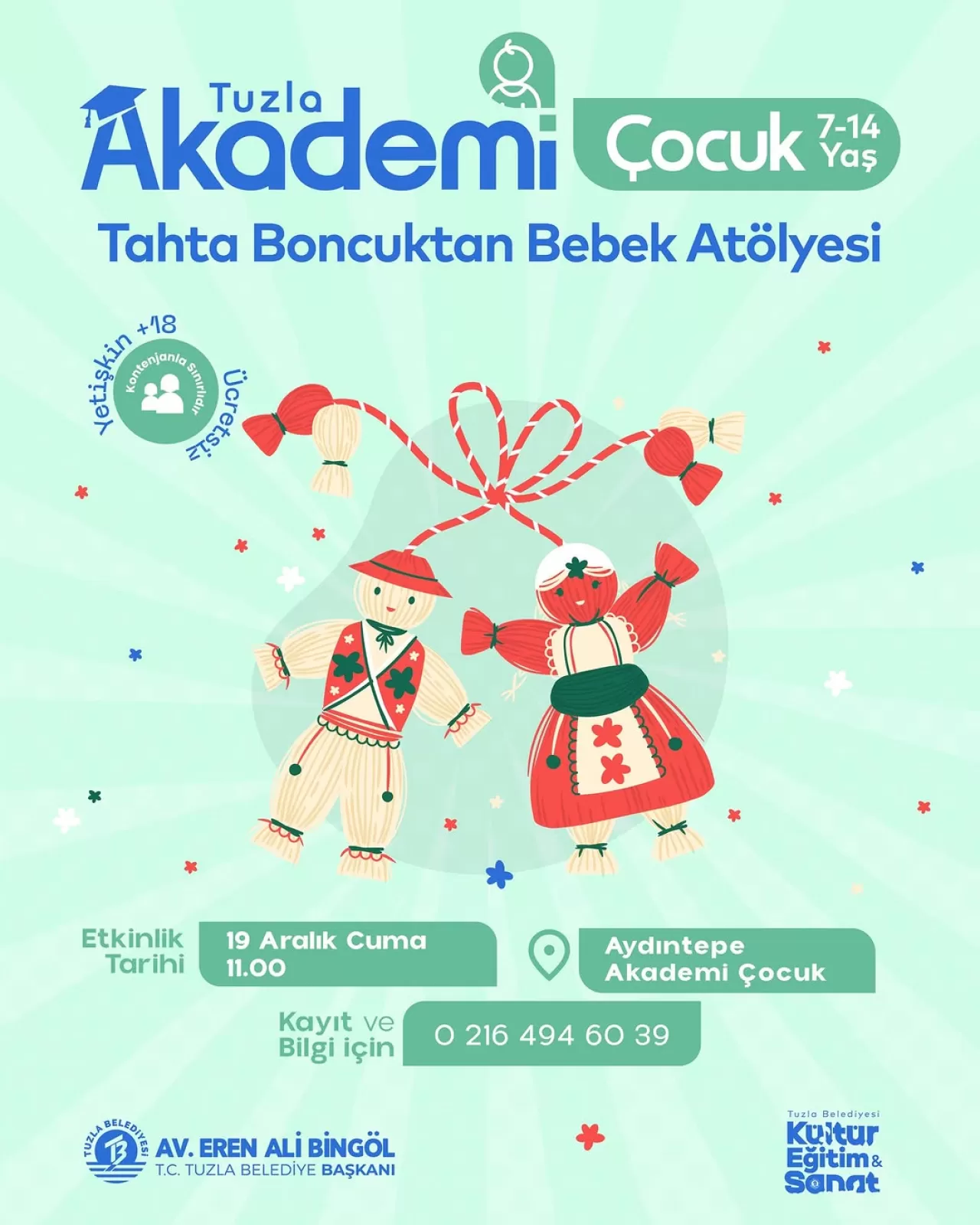 İstanbul Tuzla'da Tahta Boncuk Bebek Atölyesi Düzenlenecek