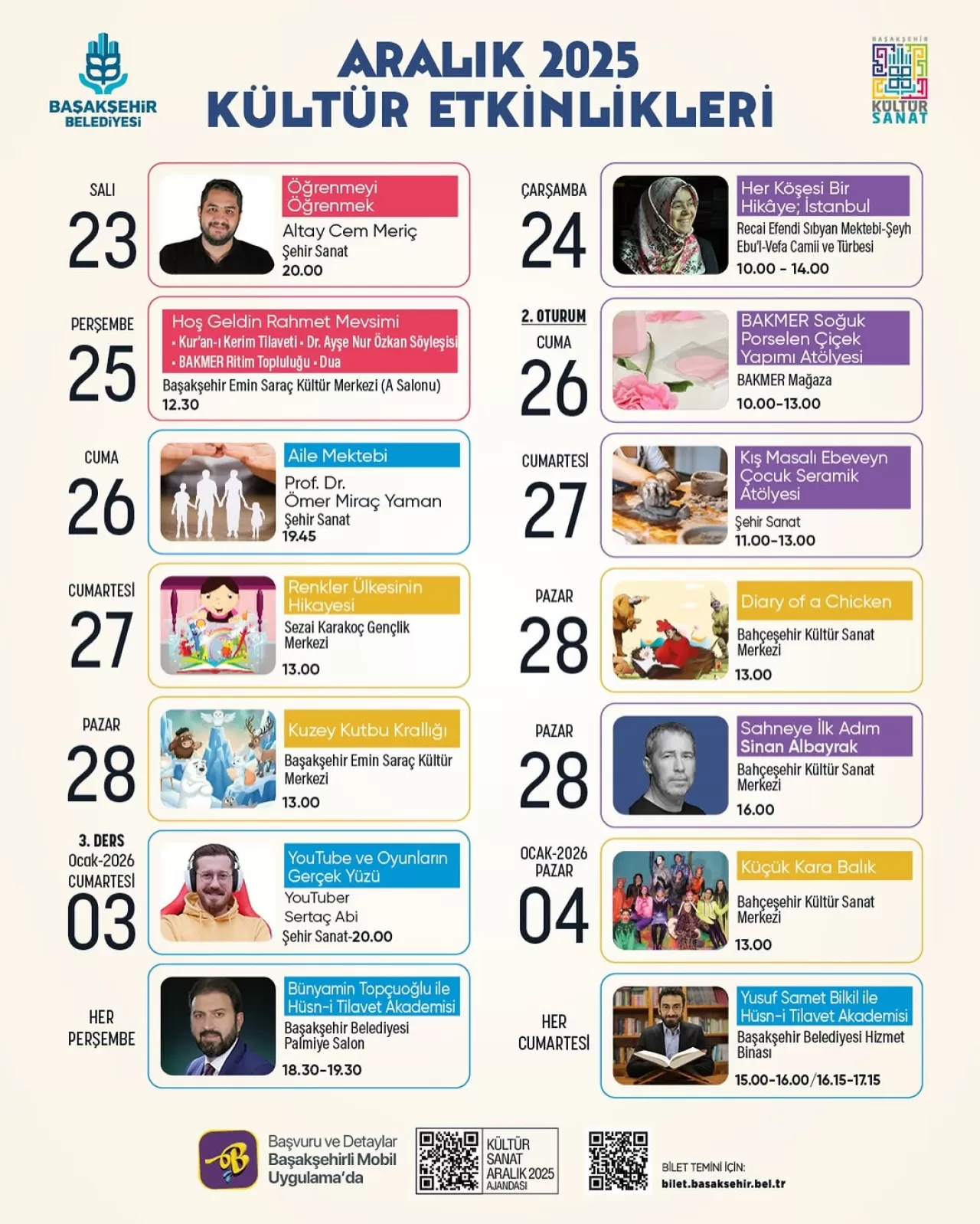 Başakşehir Kültür Sanat'ta Aralık Ayı Yoğun Etkinlik Takvimi