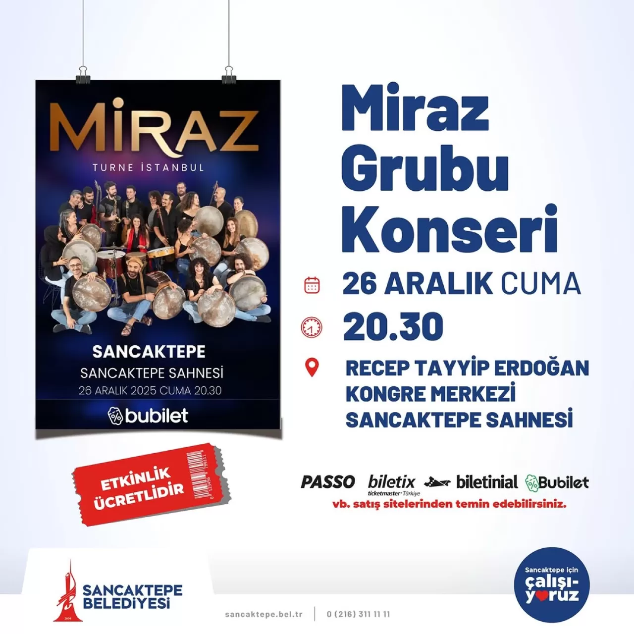 Miraz Grubu, Sancaktepe Sahnesi'nde Konser Verecek