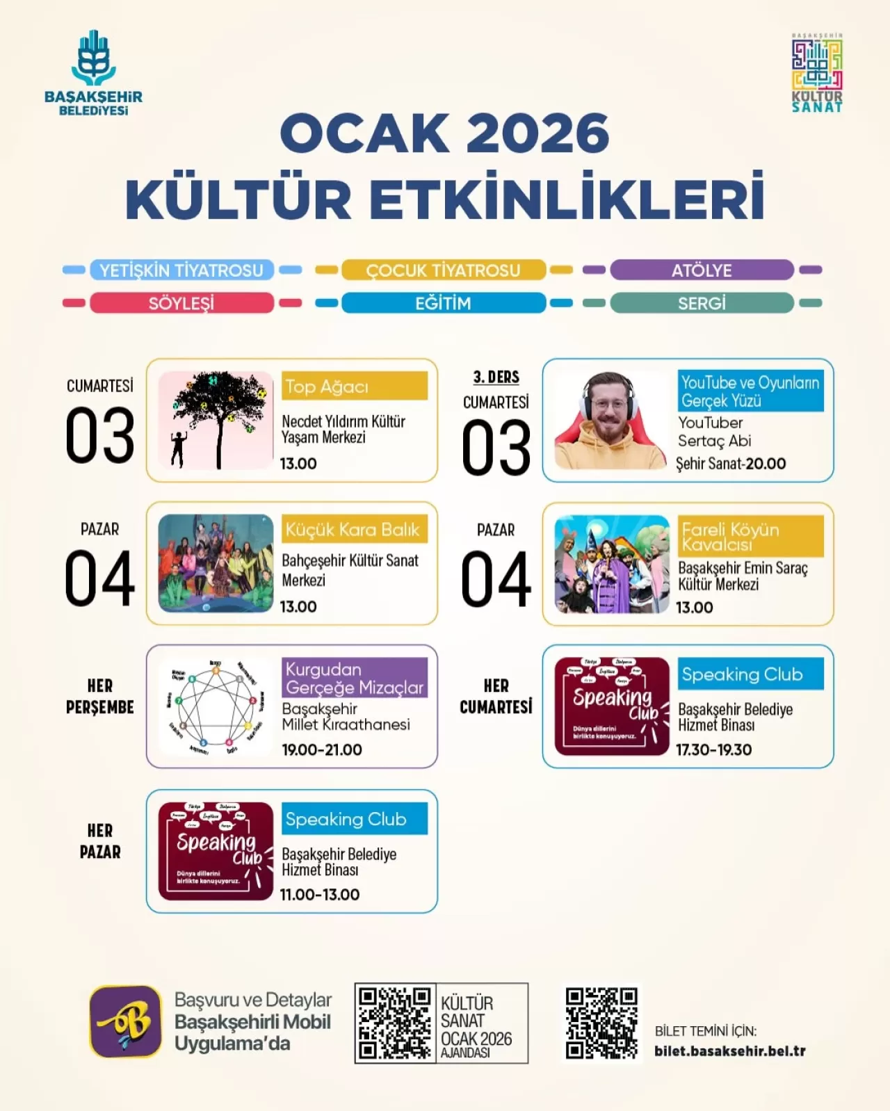 Başakşehir Kültür Sanat, Ocak Ayını Dopdolu Etkinliklerle Karşılıyor