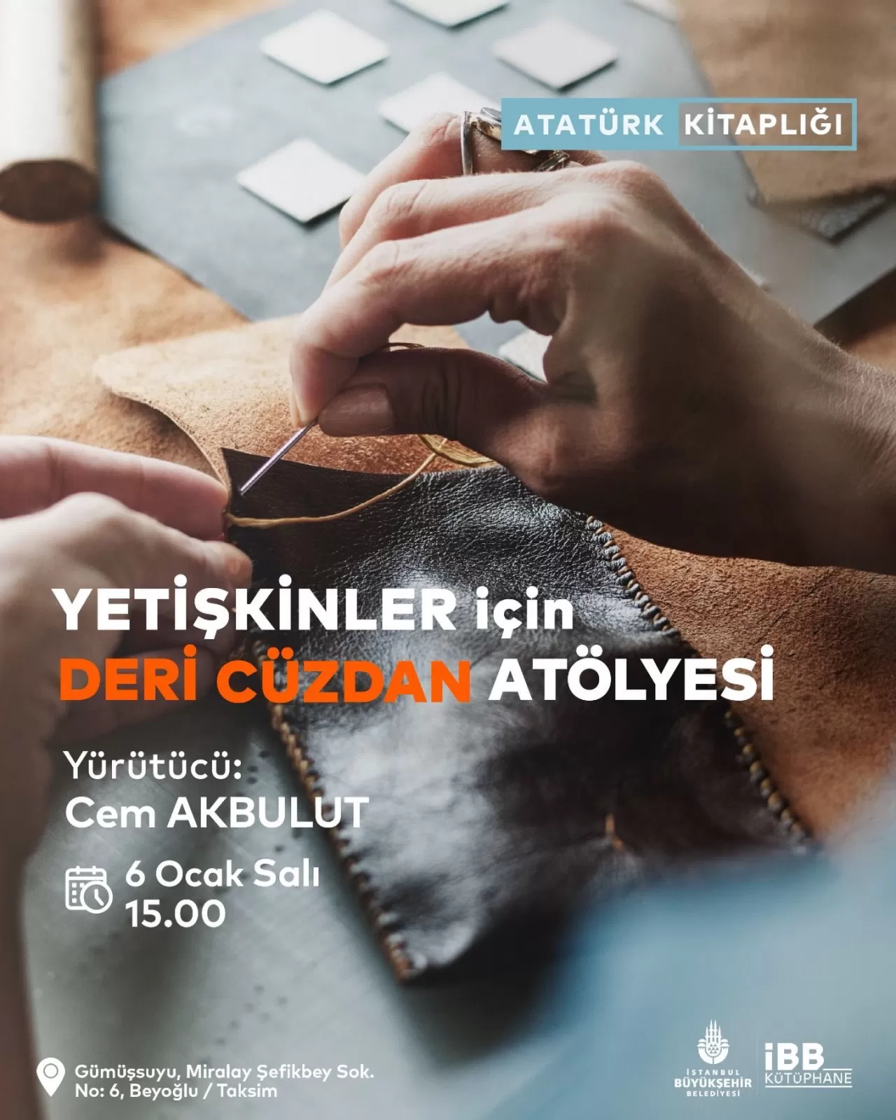 Atatürk Kitaplığı'nda Ücretsiz Deri Cüzdan Atölyesi Başlıyor