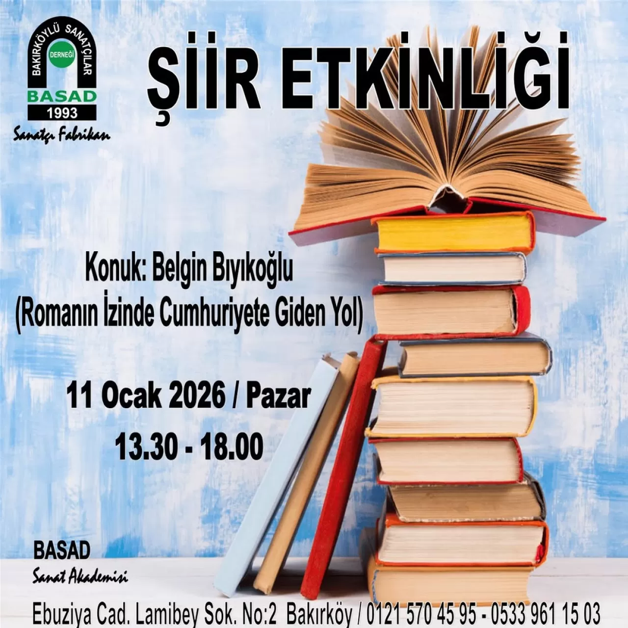 Bakırköylü Sanatçılar Derneği'nden Edebiyat Tutkunlarına Ocak Ayı Şiir Etkinliği