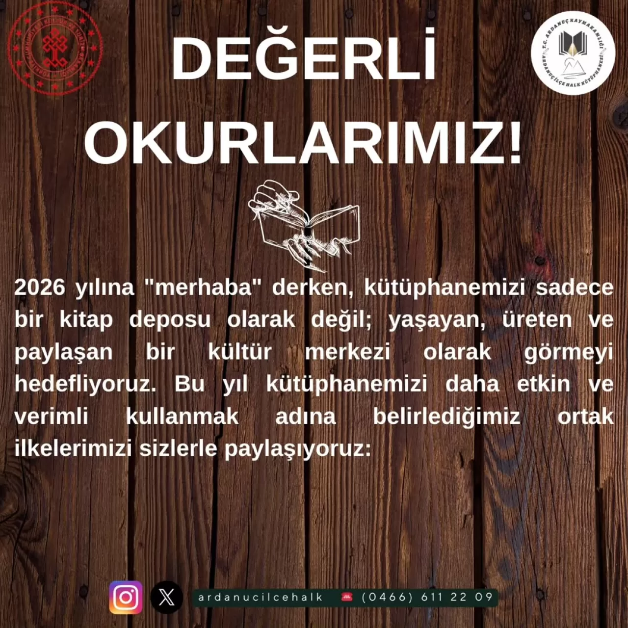 Ardanuç Halk Kütüphanesi, 2026'da Kültür ve Bilgi Merkezine Dönüşüyor