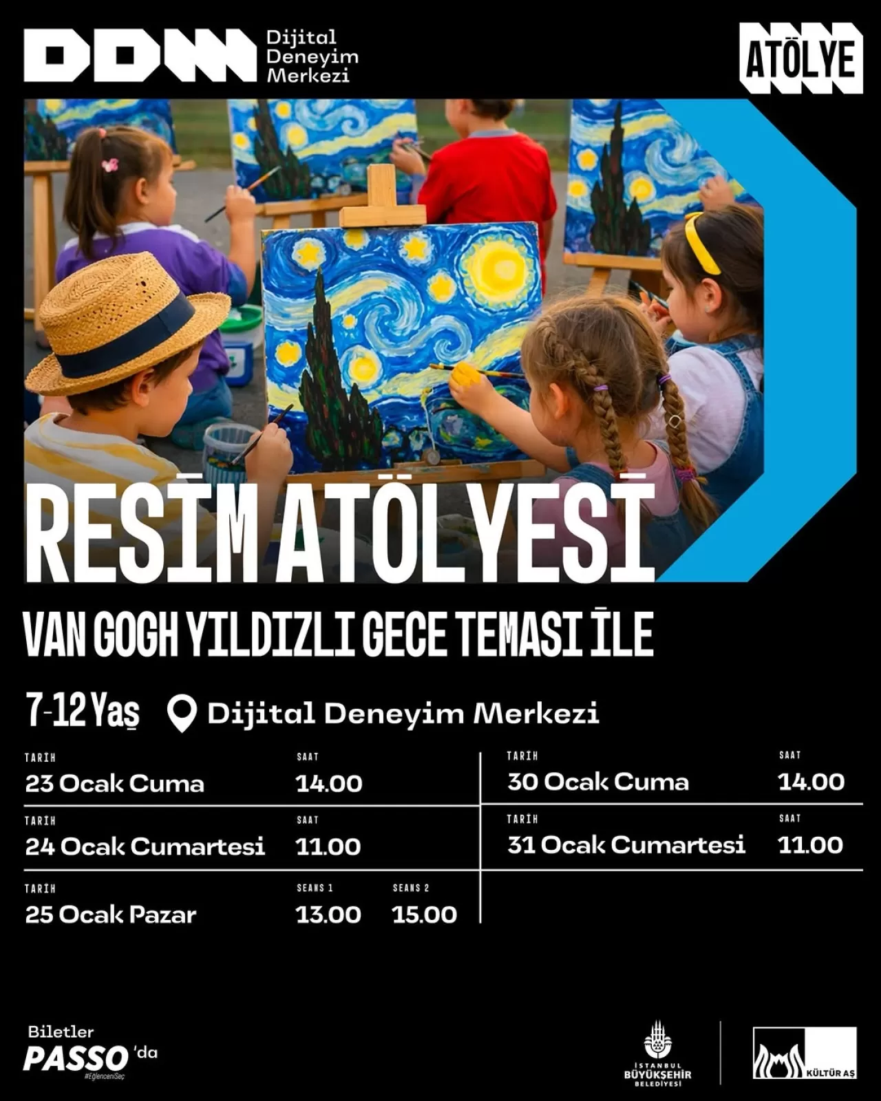 Çocuklar Van Gogh'un "Yıldızlı Gece"siyle Sanat Dolu Bir Maceraya Hazırlanıyor