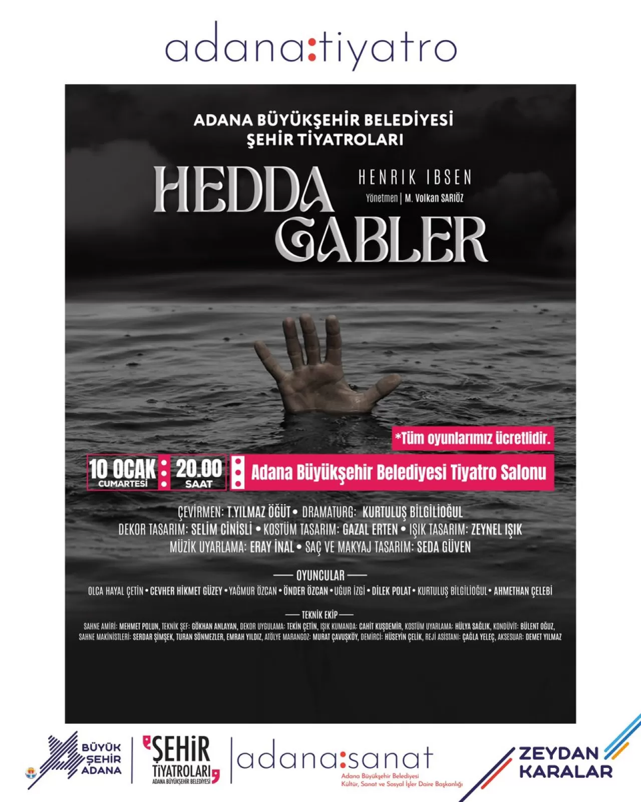 Adana Büyükşehir Belediyesi'nden Sanat Dolu Bir Hafta Sonu: Hedda Gabler Sahneleniyor