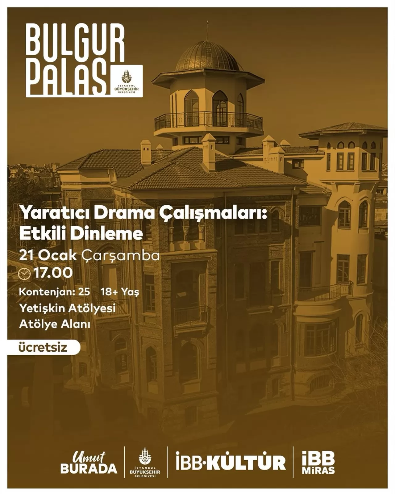 İBB Bulgur Palas'ta Yaratıcı Drama ile Dinleme Becerilerinizi Keşfedin