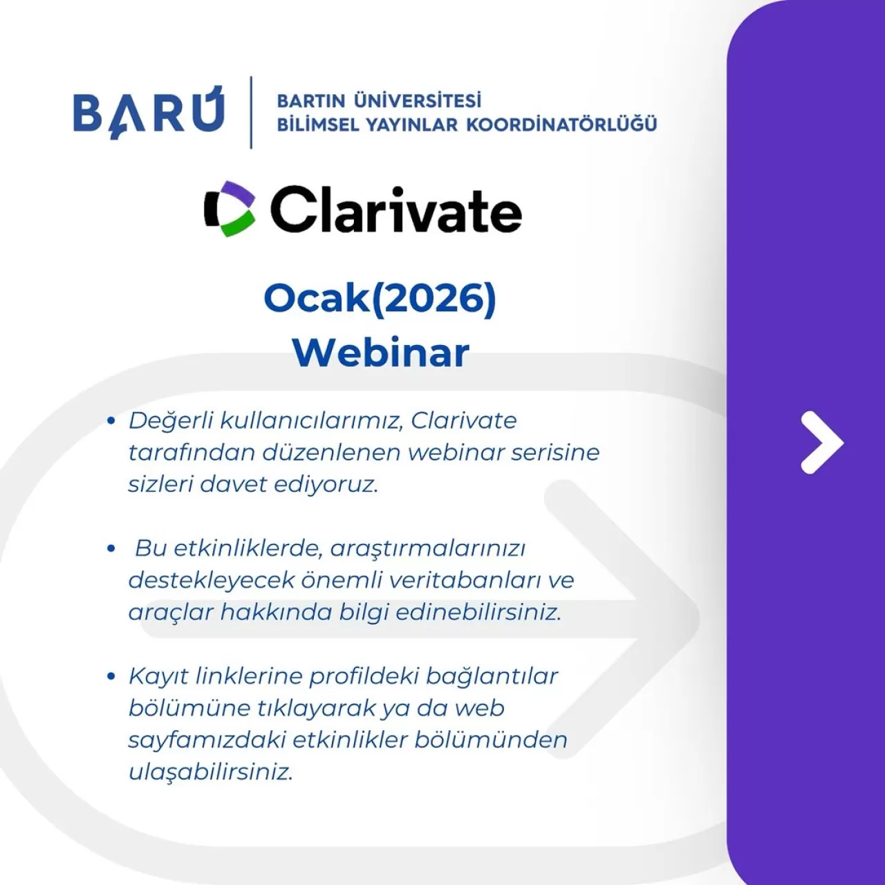 Bartın Üniversitesi Kütüphanesi, Akademisyen ve Öğrenciler İçin 2026 Webinar Serisi Başlatıyor