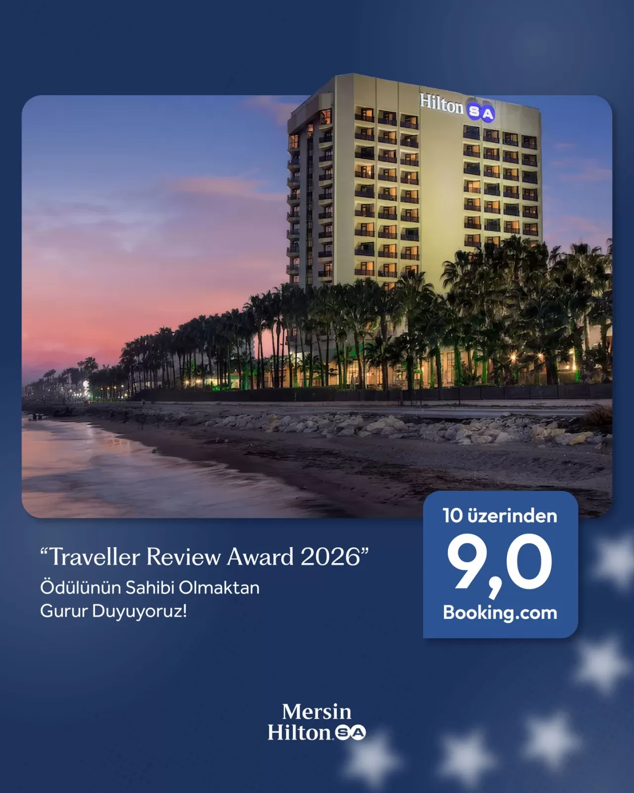 Mersin HiltonSA, Seyahatseverlerin Oylarıyla 2026 Yılında da Ödüle Doymuyor