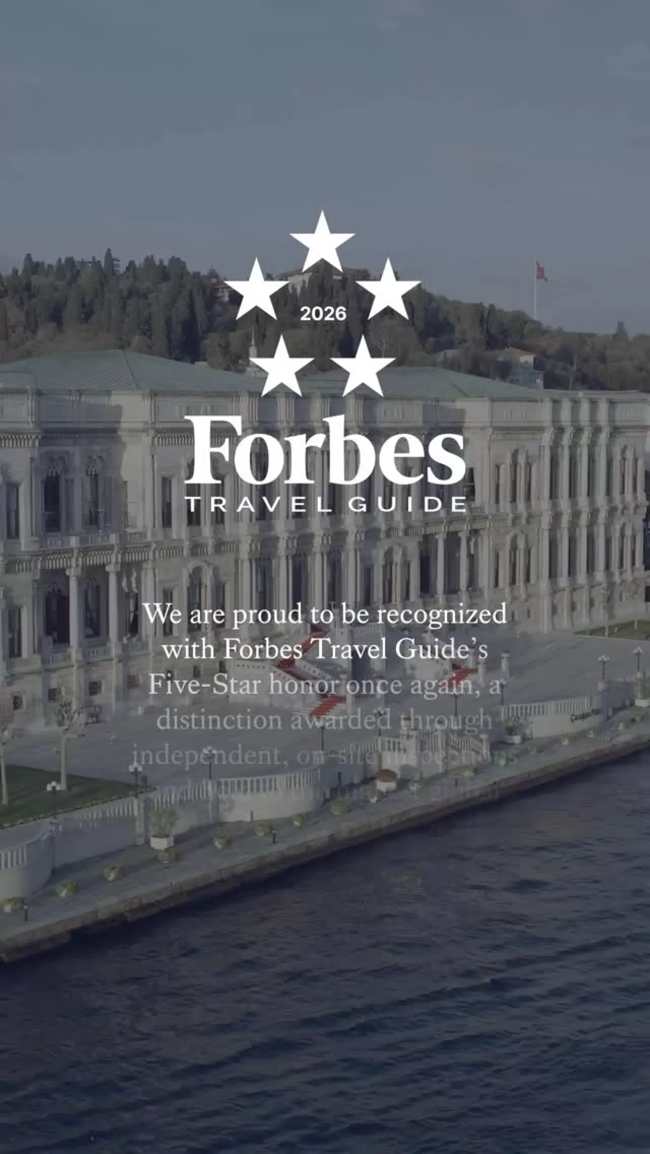 Çırağan Sarayı Kempinski, Forbes Travel Guide'dan Üst Üste 5 Yıldız Aldı