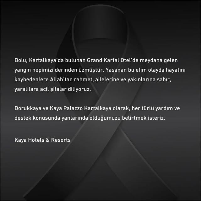 Grand Kartal Hotel'de Yangın: Hayatını Kaybedenler İçin Taziye Dilekleri