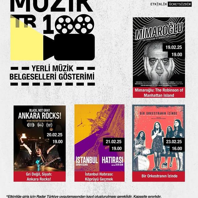 Müzik TR100 Yerli Müzik Belgeselleri Gösterimi Beyoğlu Sinemasında Başlıyor