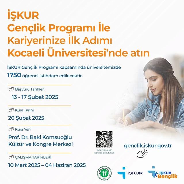 Kocaeli Üniversitesi'nden İşkur Gençlik Programı Duyurusu
