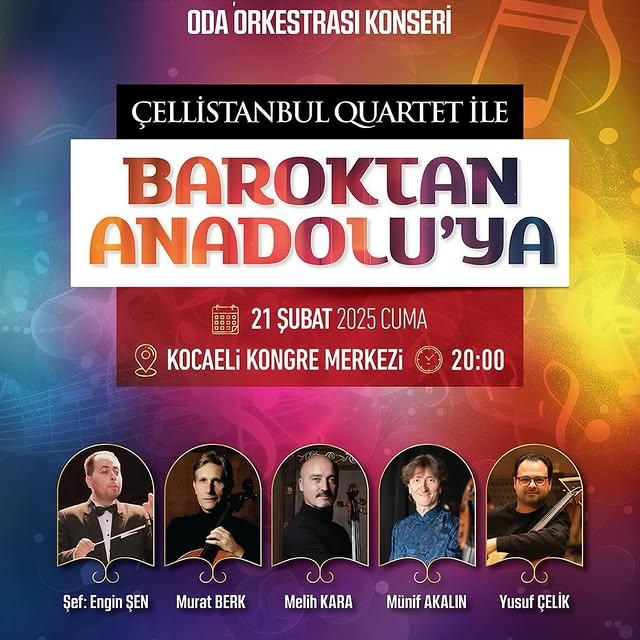 Kocaeli'de Müzikal Bir Gece: CELLISTANBUL QUARTET ile Baroktan Anadoluya Yolculuk