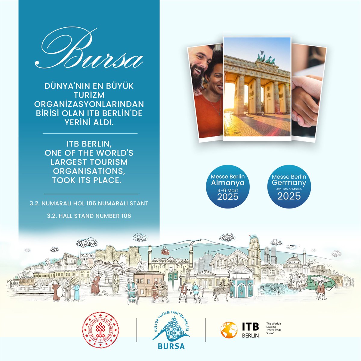 Bursa, ITB Berlin Fuarında Kültürel ve Turistik Zenginliklerini Dünya Kalesine Tanıtacak