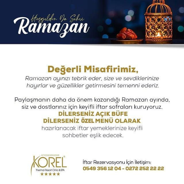 Ramazan Ayının Heyecanıyla Korel Thermal Hotel's Sofraları
