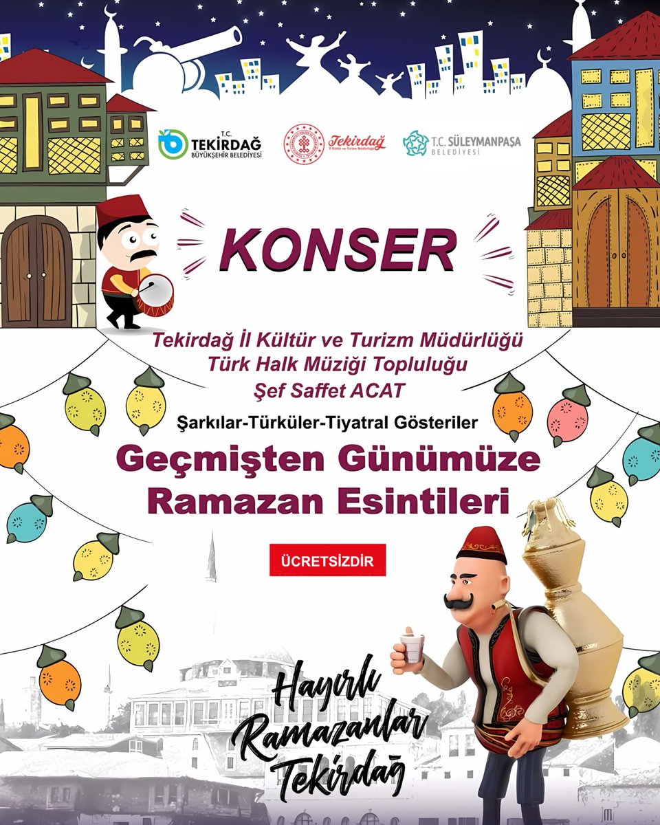 Tekirdağ'da Türk Halk Müziği Korosu Ramazan Konseri Verecek