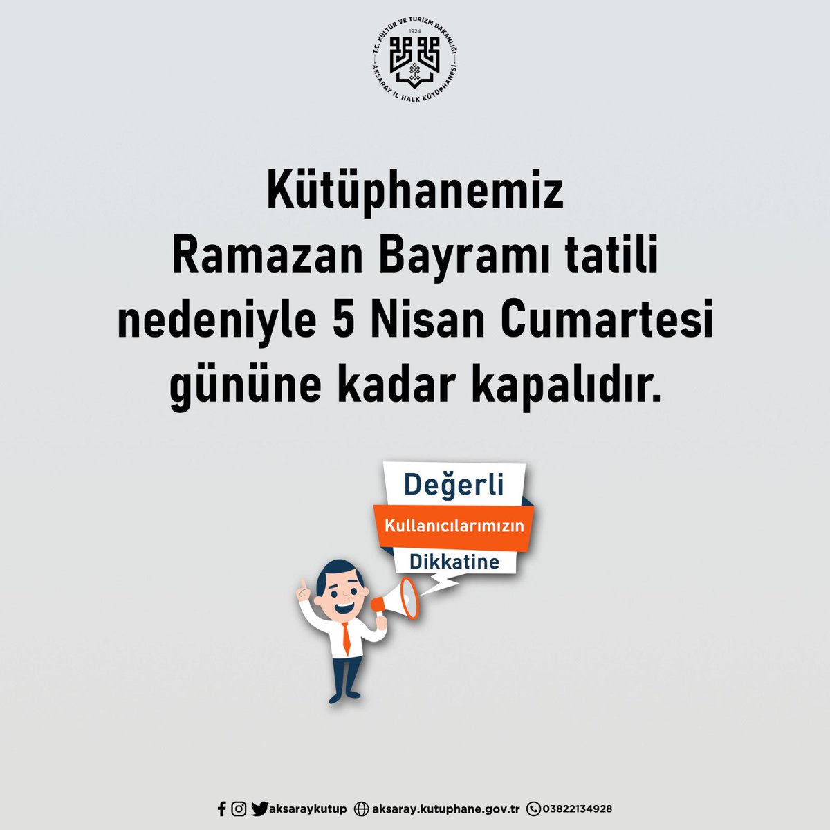 Aksaray İl Halk Kütüphanesi Kapılarını Yeniden Açıyor