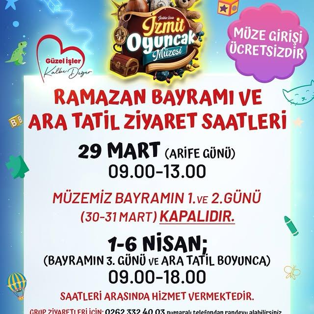 İzmit Oyuncak Müzesi, Bayram ve Ara Tatil Süresince Ziyaretçilerini Ağırlayacak