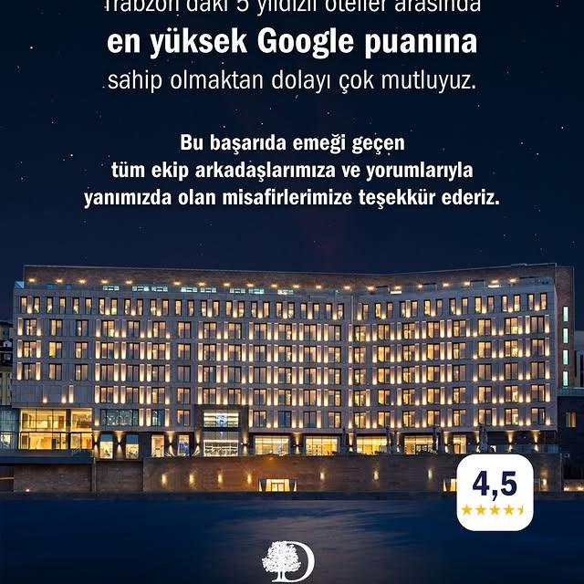 DoubleTree By Hilton Trabzon, Yüksek Google Puanıyla Öne Çıkıyor