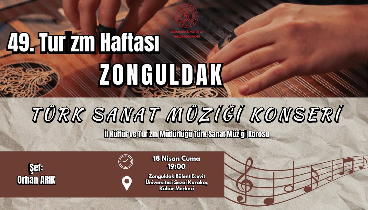 Zonguldak'ta Turizm Haftası Kapsamında Türk Sanat Müziği Konseri